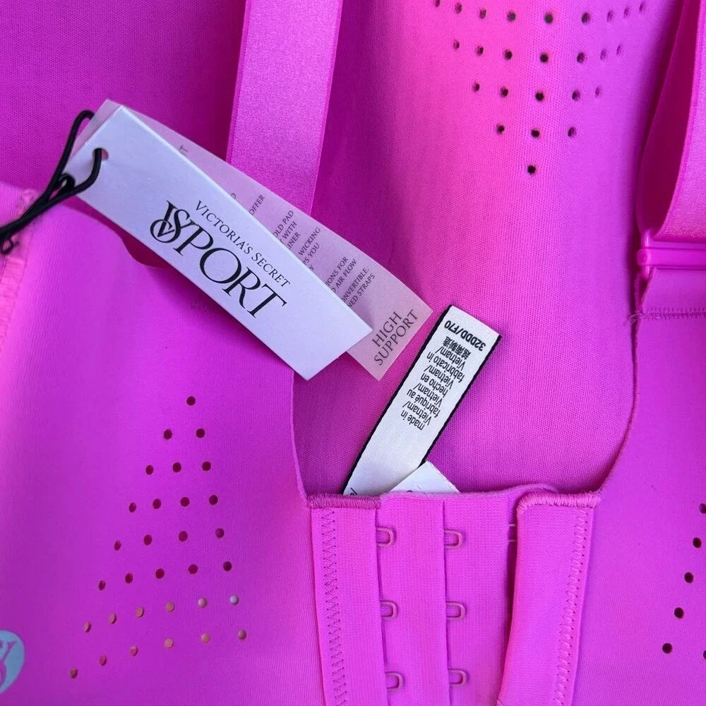 Victoria's Secret Seamless Sports Bra – Hot Pink – Medium Support NWT Size 36DDD